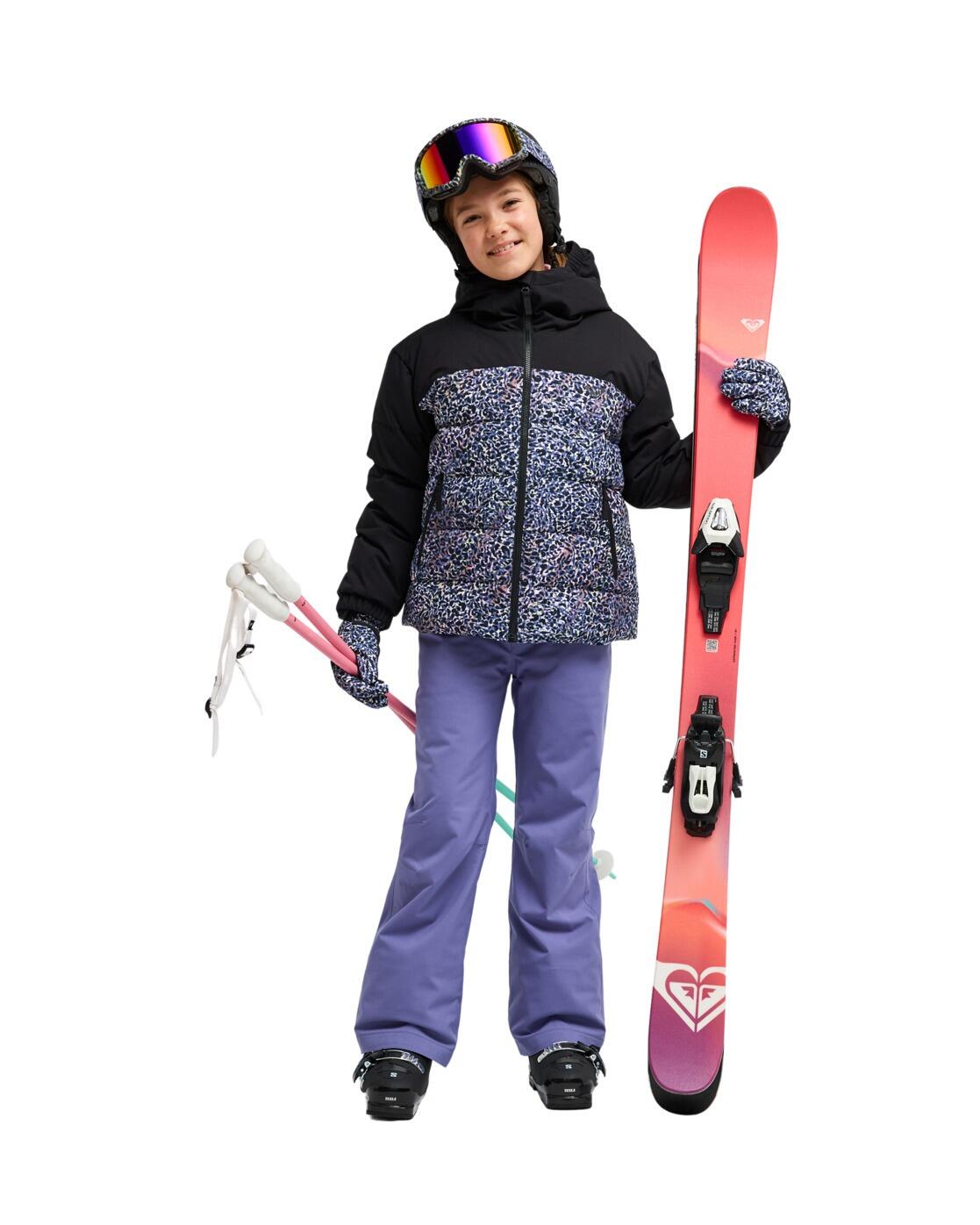 Veste de snow technique SNOWYHILL PRINTED PUFFY 10K Violet Fille 3/4