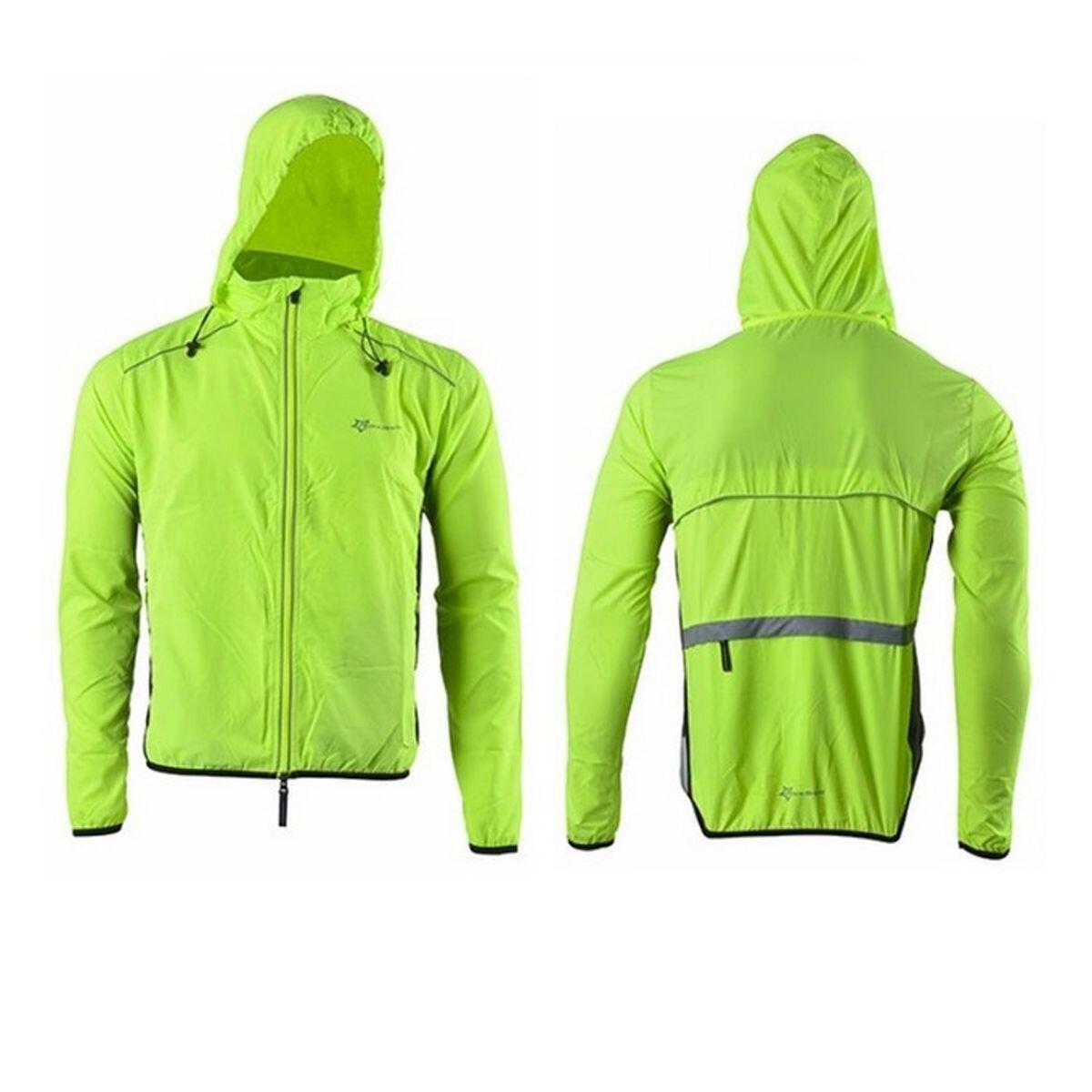 Fluorescerend groene windjack met capuchon voor fietsers ROCKBROS 2/7
