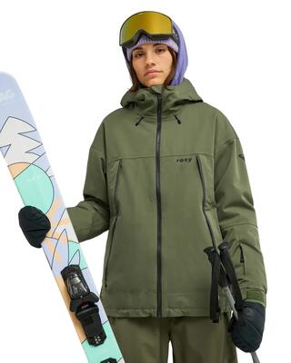 Funktionelle schneejacke 20k ice bounded grün dames