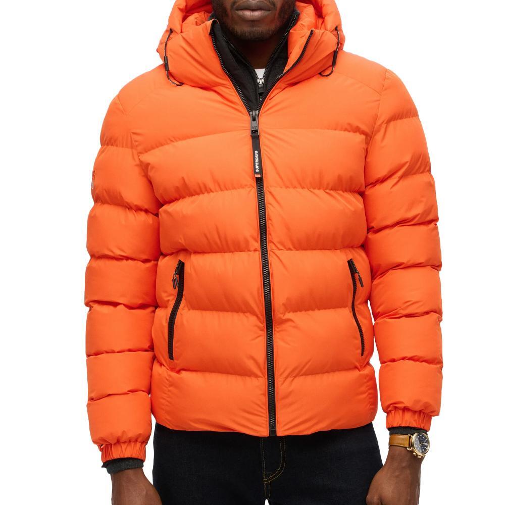 Superdry Men's Hooded Orange Puffer Jacket