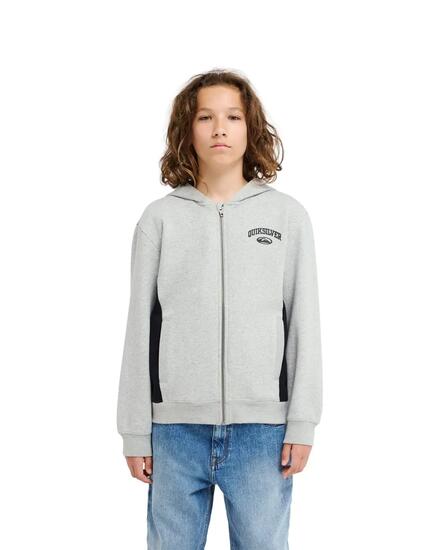 Sweat capuche zippé NO TEACHER Gris Garçon