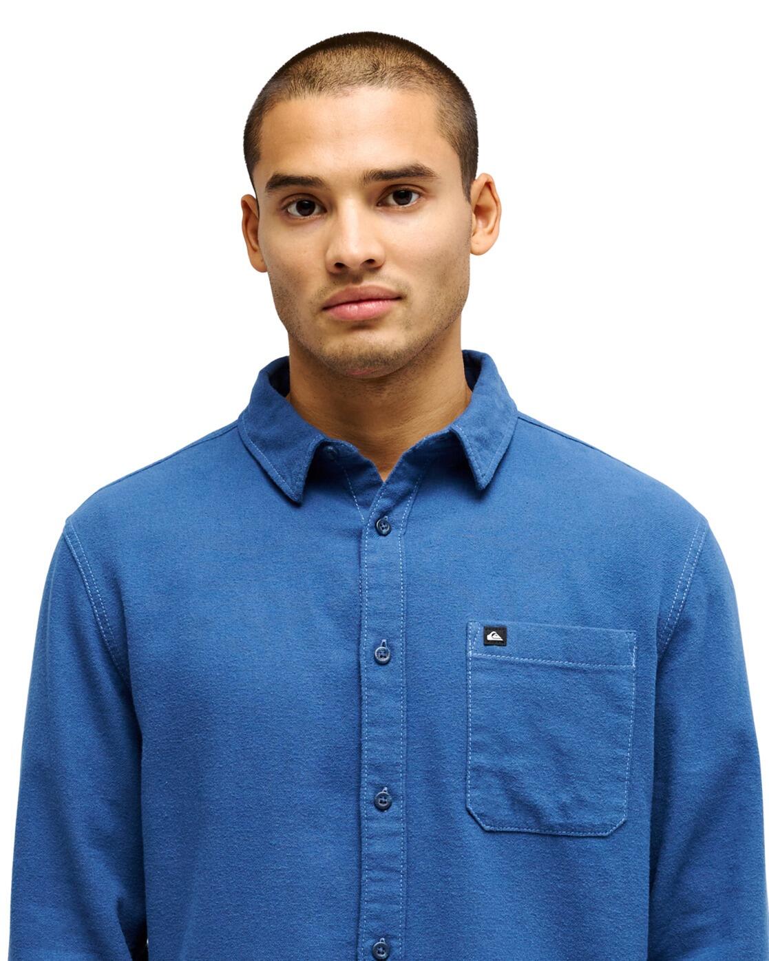 Overhemd met Lange Mouwen MOTHERFLY SOLID Blau Heren 4/4