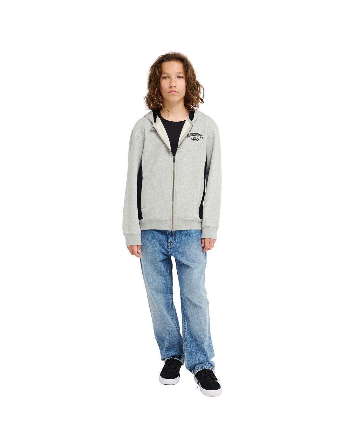 Hoodie met Rits NO TEACHER Grau Jongens 8-16 4/4