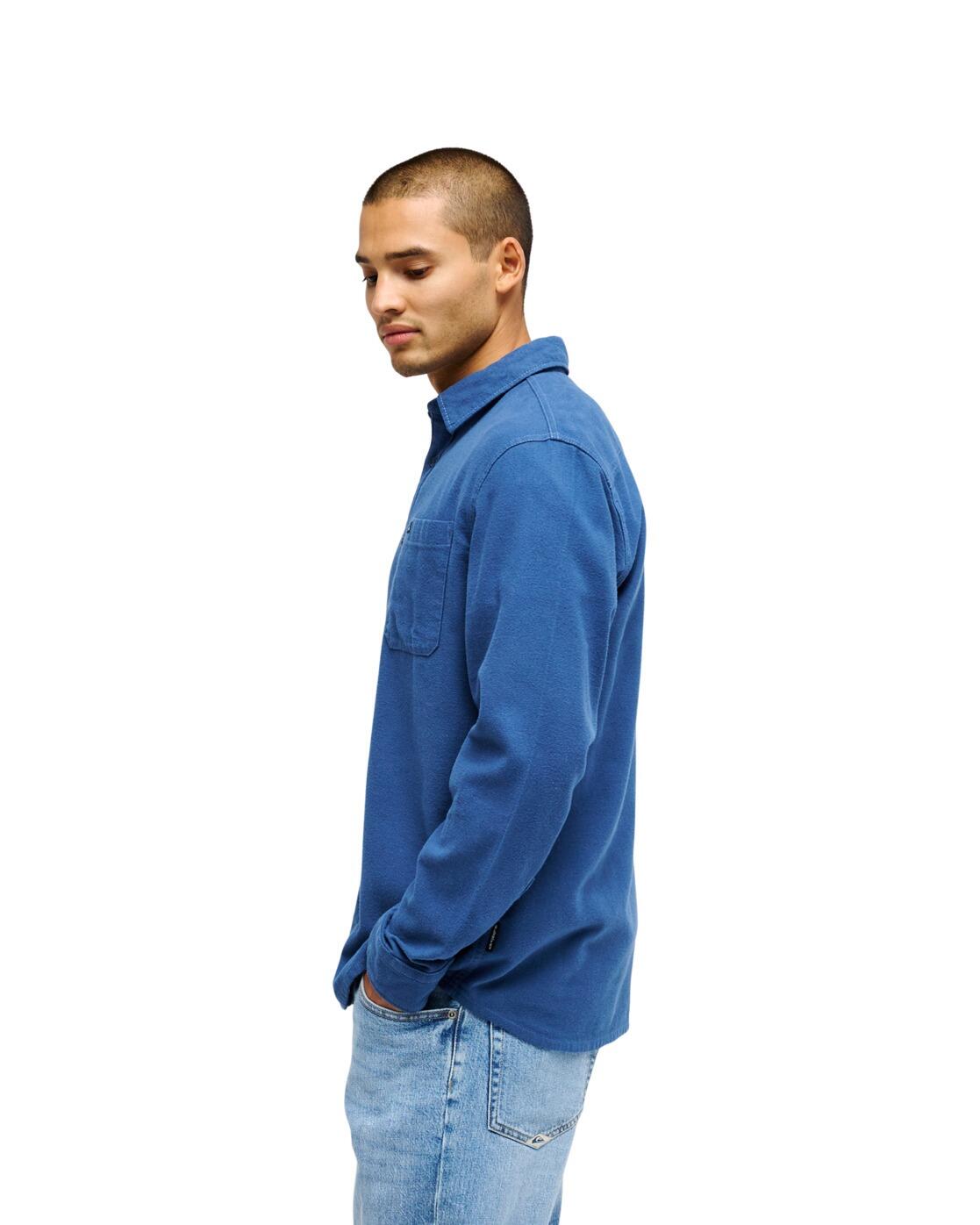 Overhemd met Lange Mouwen MOTHERFLY SOLID Blau Heren 3/4