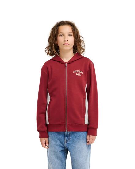 Sweat capuche zippé NO TEACHER Rouge Garçon