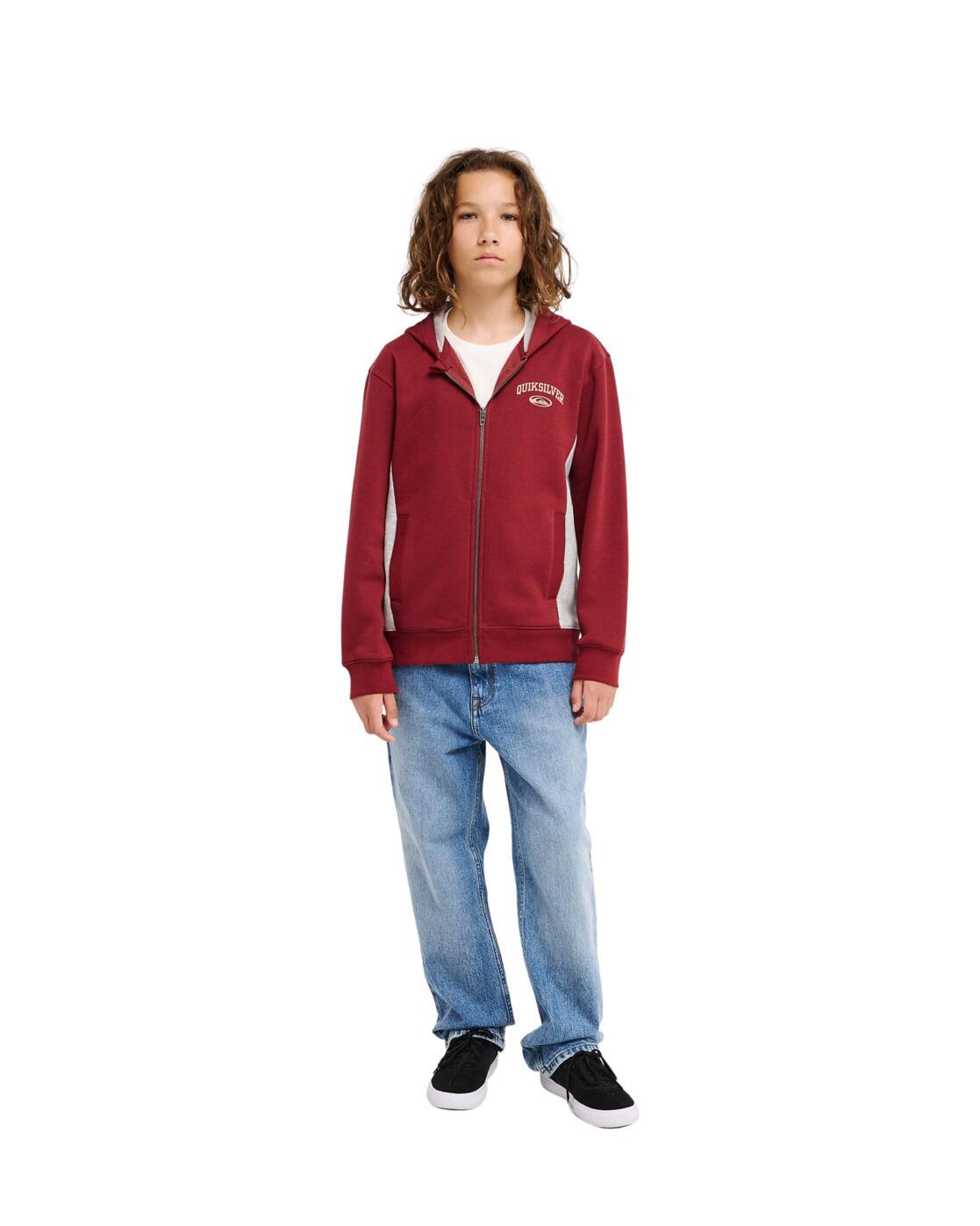 Hoodie met Rits NO TEACHER Rot Jongens 8-16 4/4