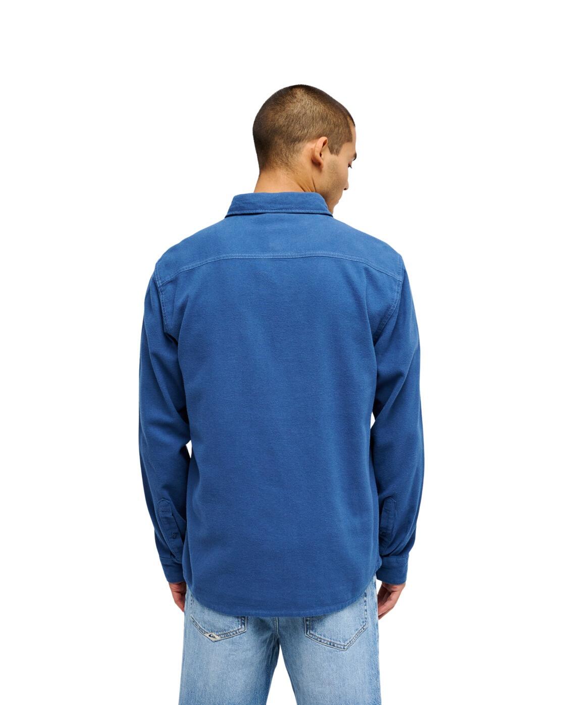 Overhemd met Lange Mouwen MOTHERFLY SOLID Blau Heren 2/4