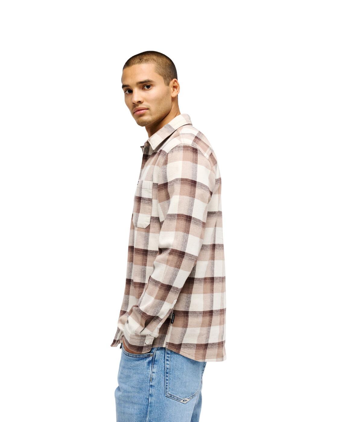 Overhemd met Lange Mouwen MOTHERFLY PLAID Braun Heren 3/4