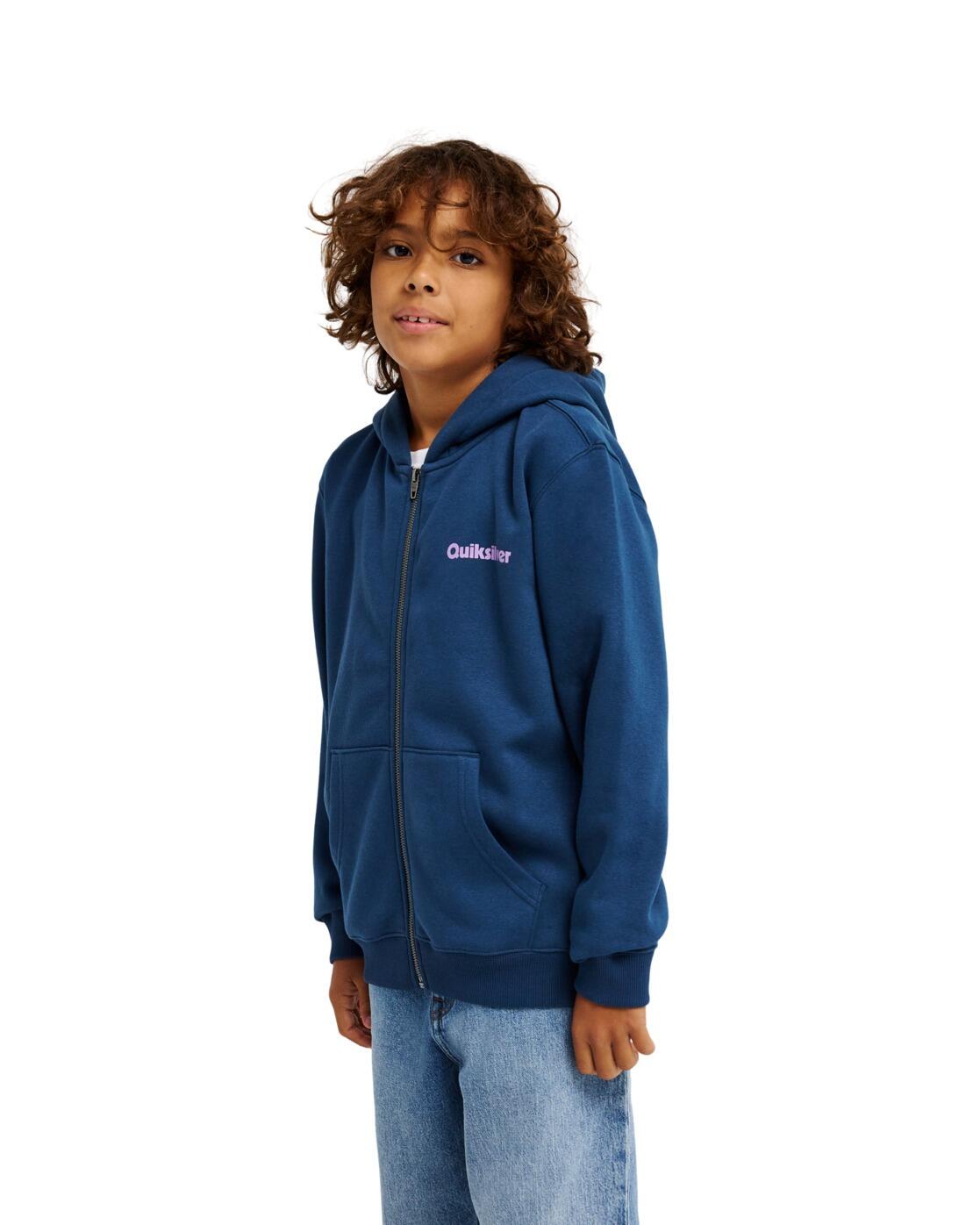 Hoodie met Rits GRAPHIC Blau Jongens 8-16 3/4