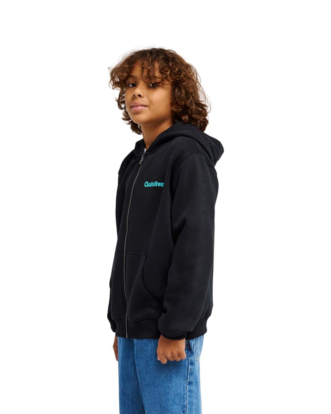 Sweat capuche zippé GRAPHIC Noir Garçon 3/4