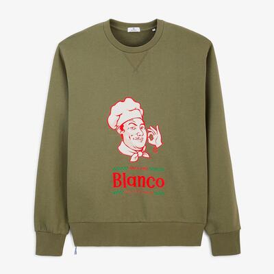 Sweatshirt met ronde hals en blanco family restaurant-print