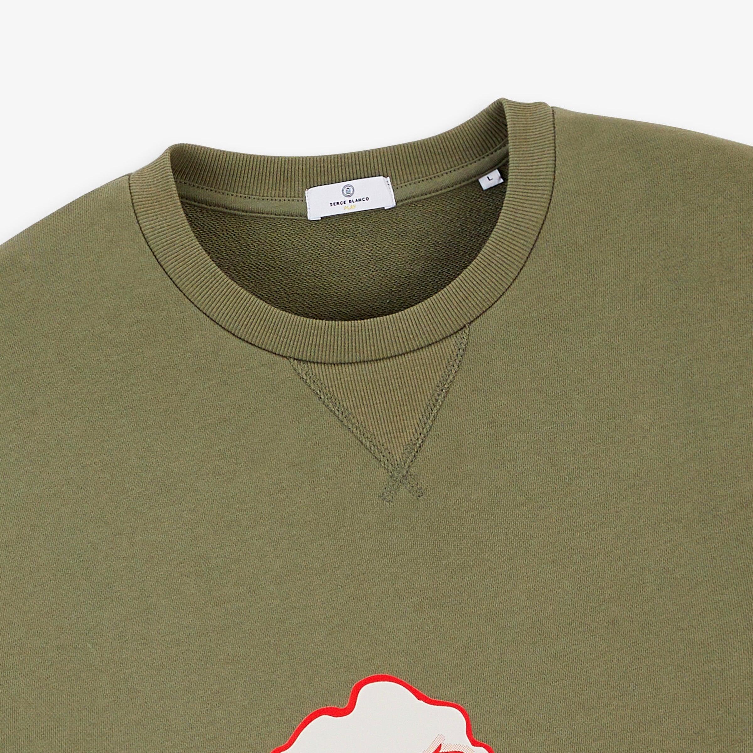 Camisola de gola redonda com estampado «Blanco Family Restaurant» 3/4