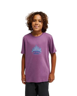T-shirt met korte mouwen fishing lila jongens 8-16