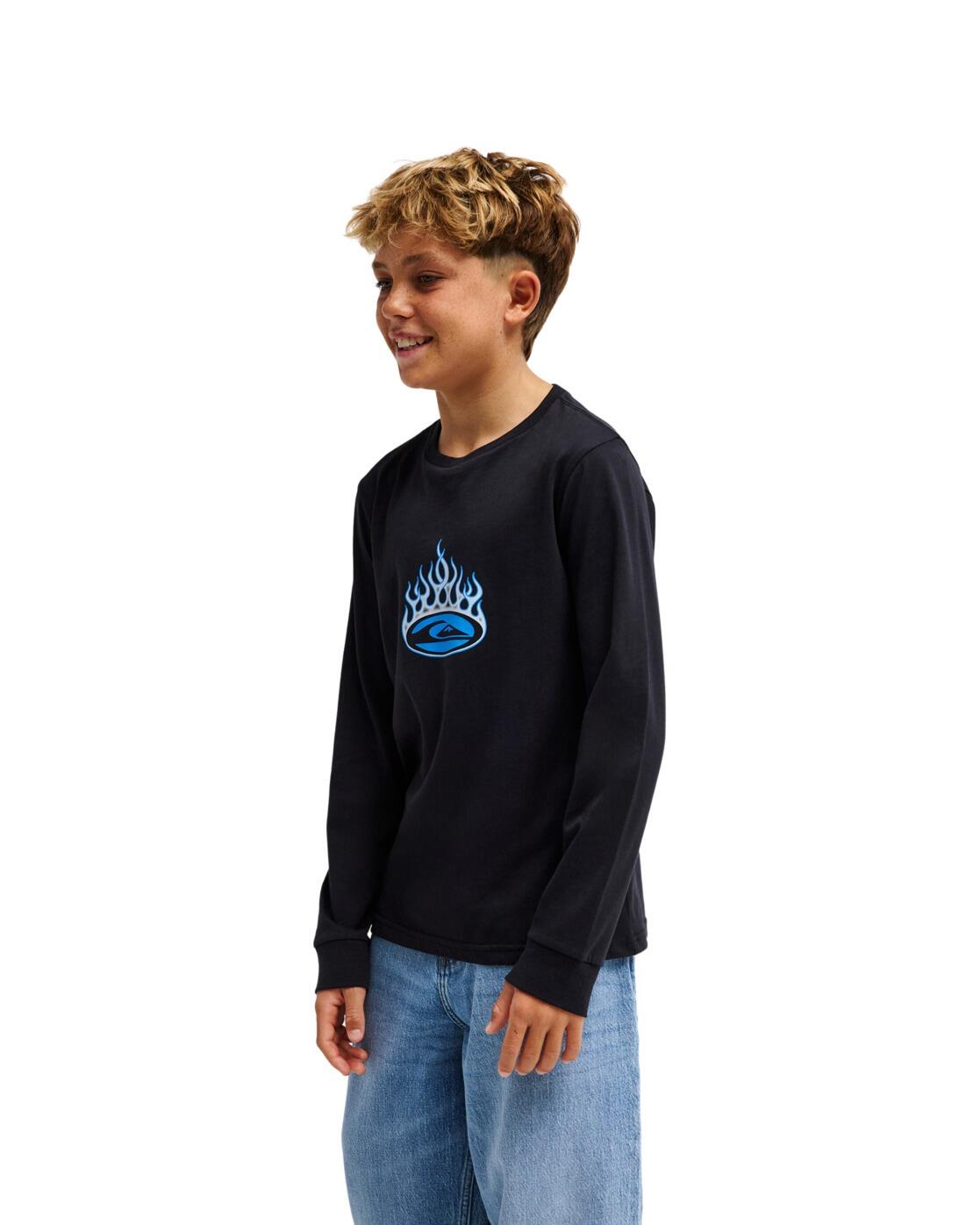 Camiseta de manga larga FISHING Negro Niño 3/4