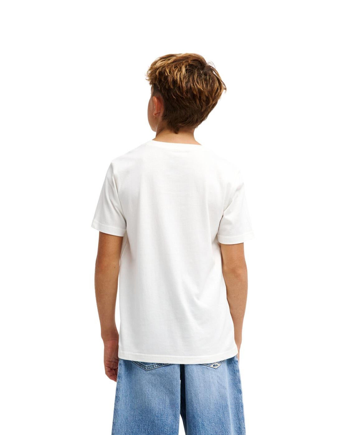 T-shirt met korte mouwen FISHING Weiss Jongens 8-16 2/4