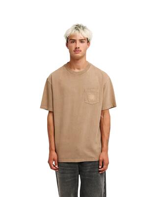T-shirt met korte mouwen guana washed braun heren