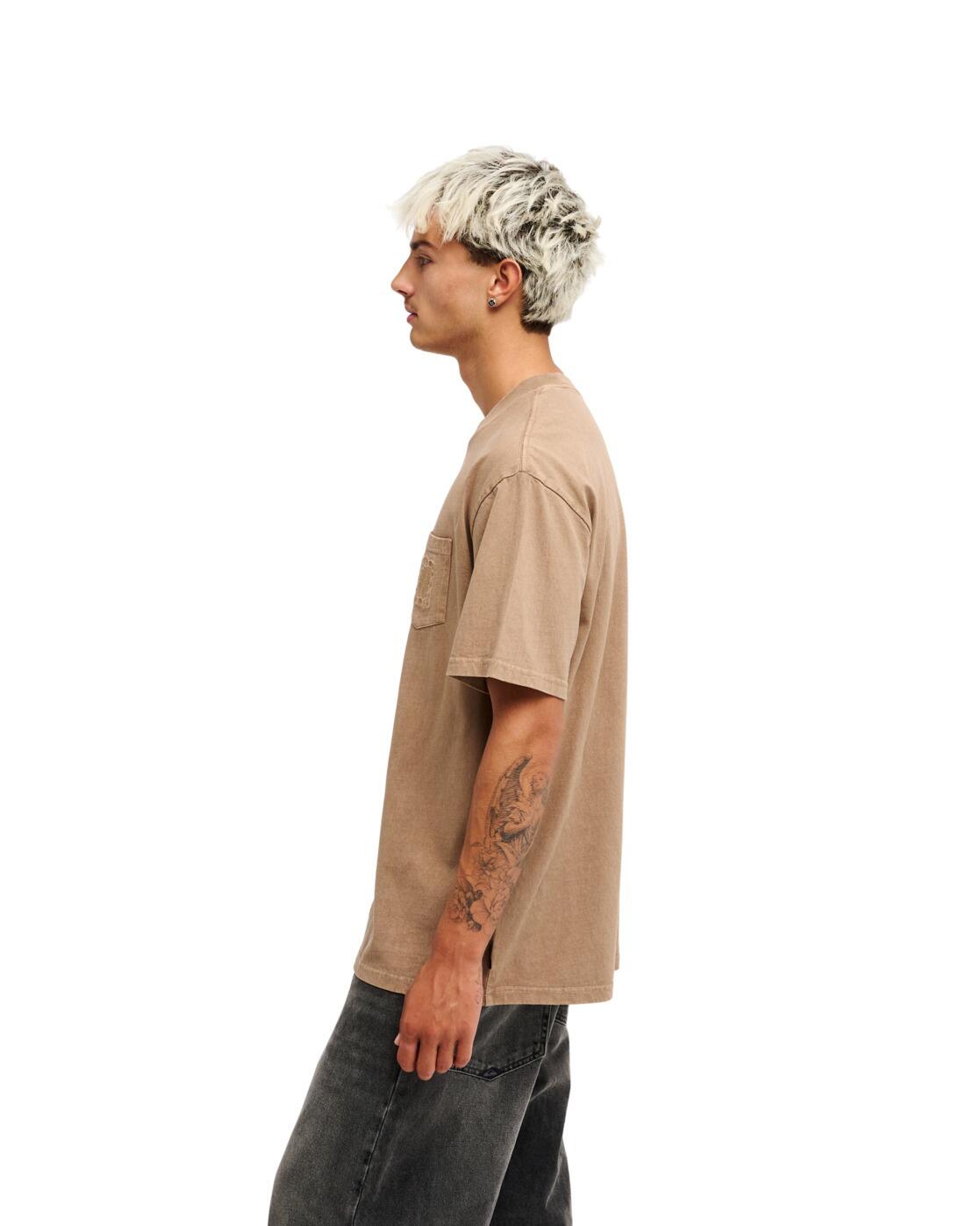 T-Shirt GUANA WASHED Braun Herren 3/4