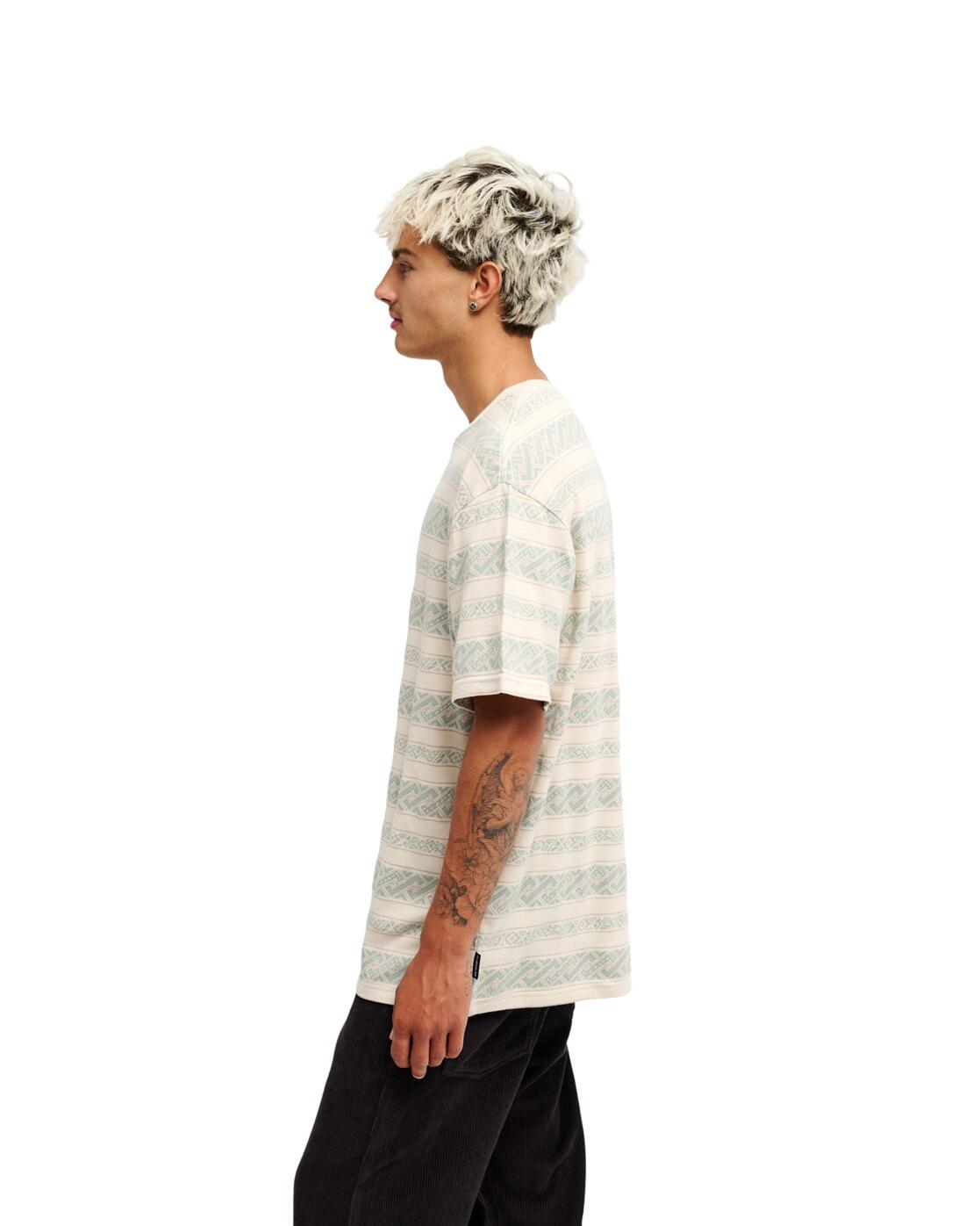 Camiseta de manga corta BIRDWOOD JACQUARD Beige Hombre 3/4