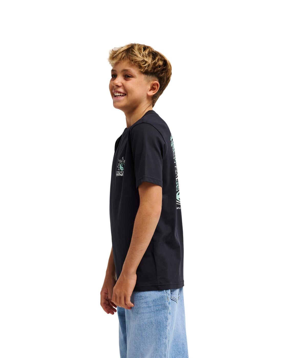 Camiseta de manga corta FUSION Negro Niño 3/4