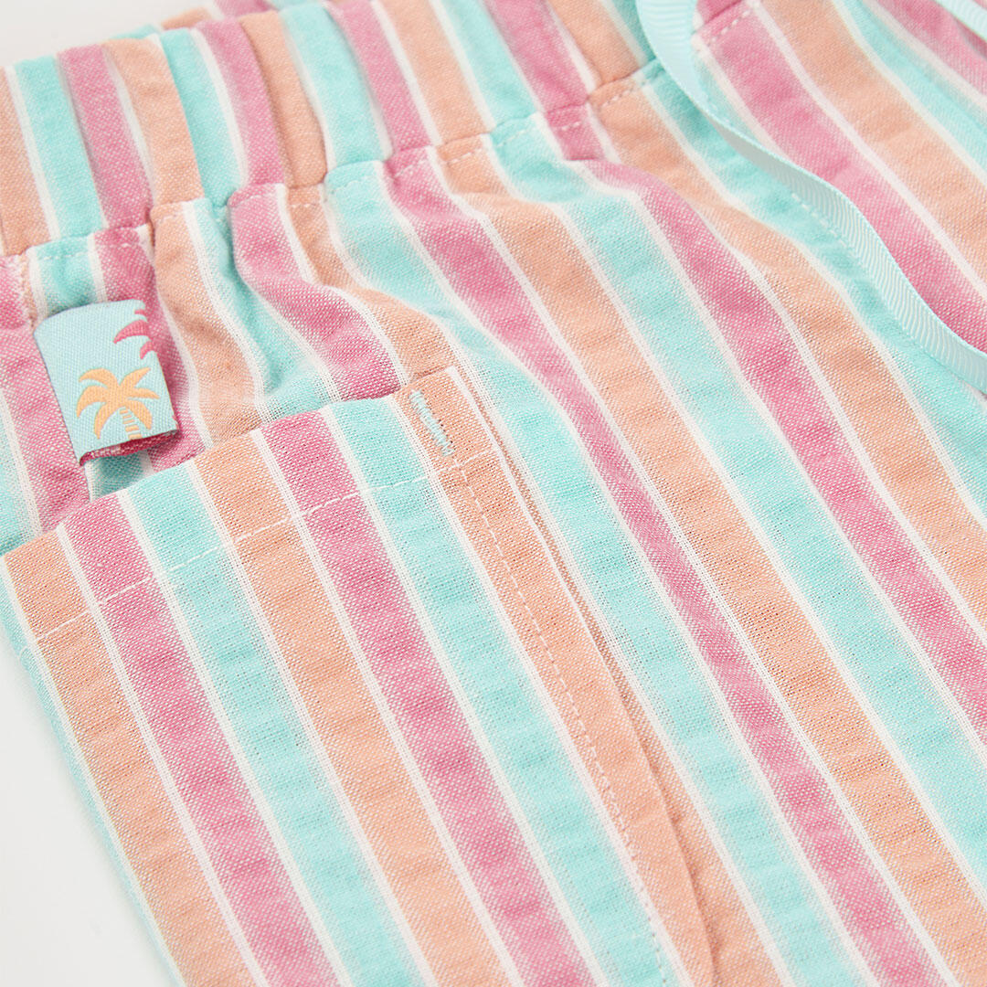 Bermuda de popelín para niña de rayas multicolor 3/4
