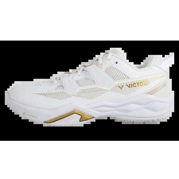 Chaussures badminton homme - légères, stables - C60 AX - blanc/gold 2/3