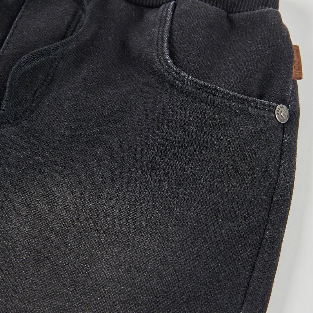 Bermudas de felpa denim para niño negras 3/4