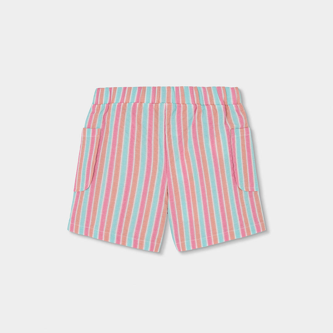 Bermuda de popelín para niña de rayas multicolor 2/4