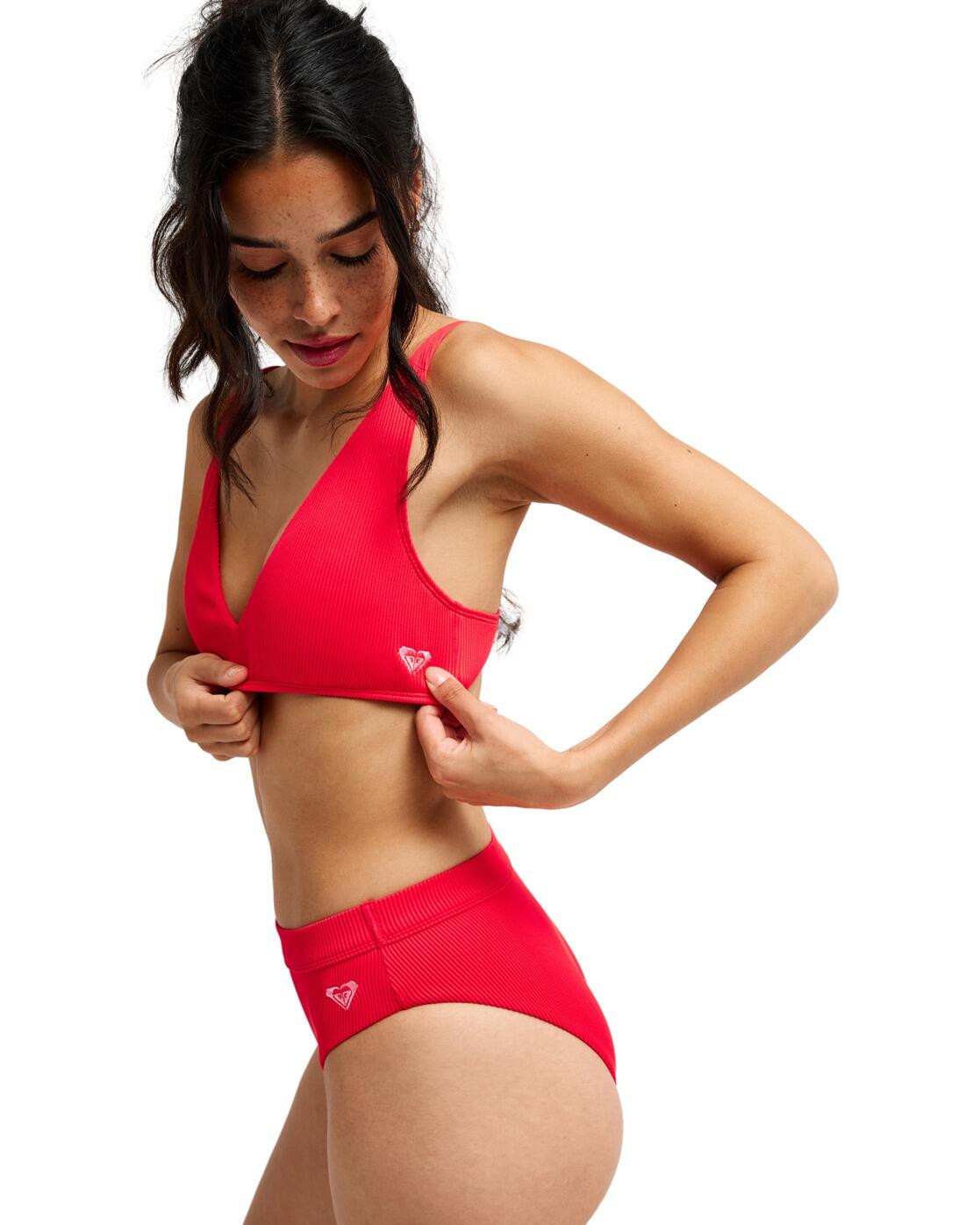 Haut de bikini triangle Rouge Femme 3/4