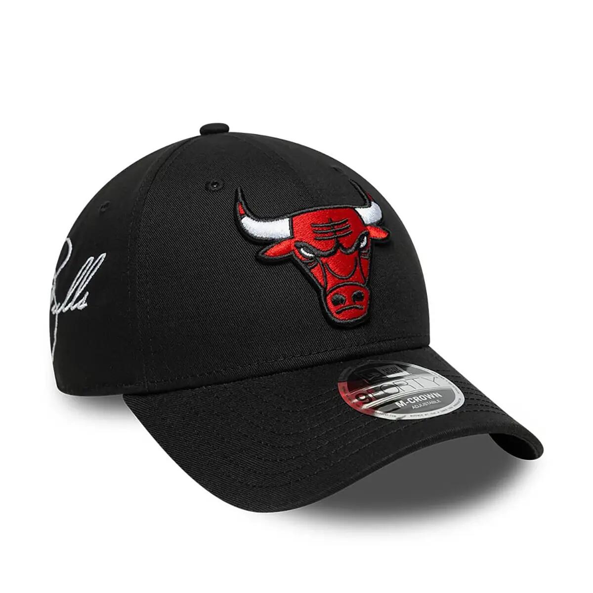New Era 9FORTY Cap NBA Chicago Bulls Side Script schwarz 3/6