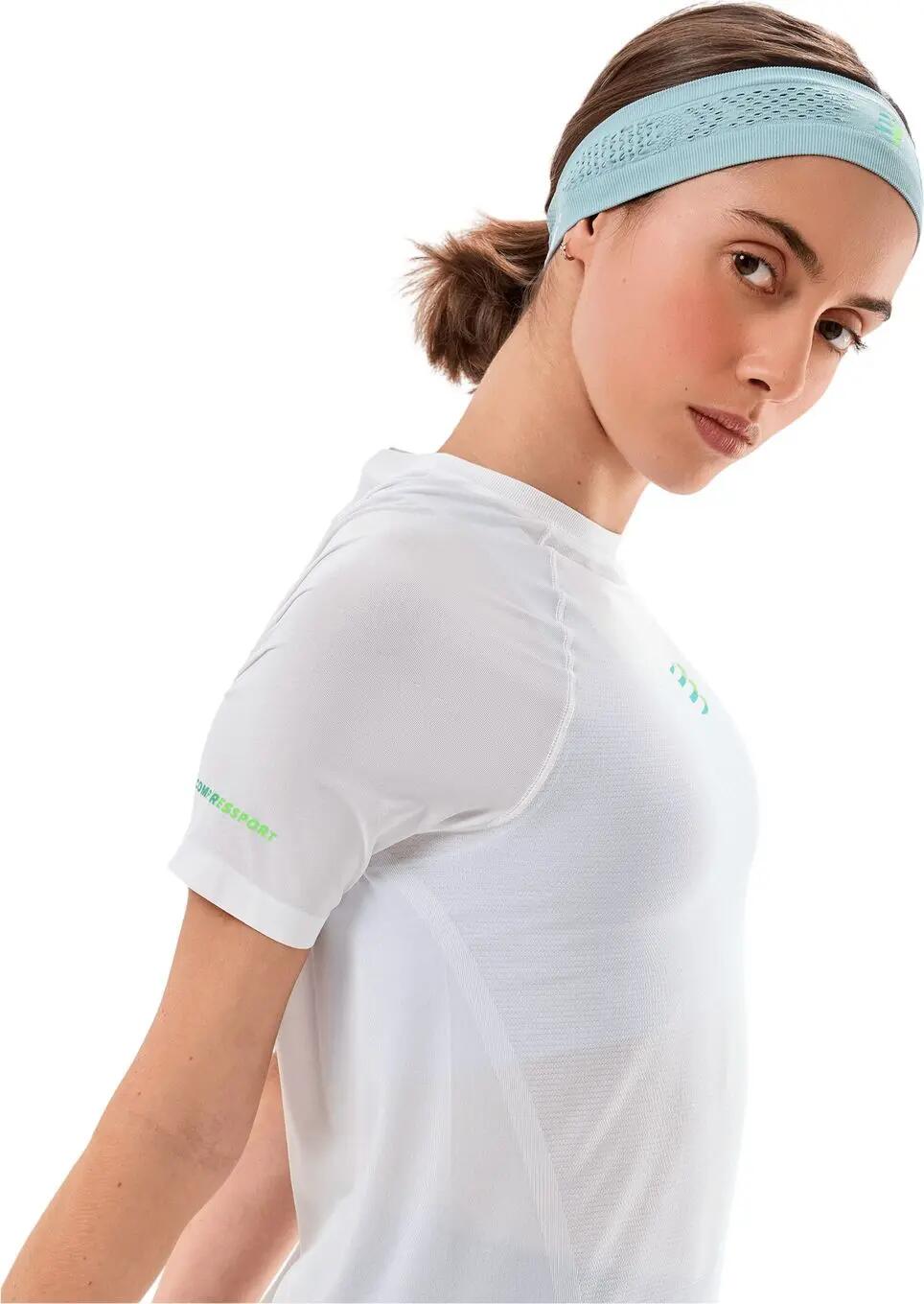 T-Shirt Running Compressport Trail Racing Blanc Femme 3/6