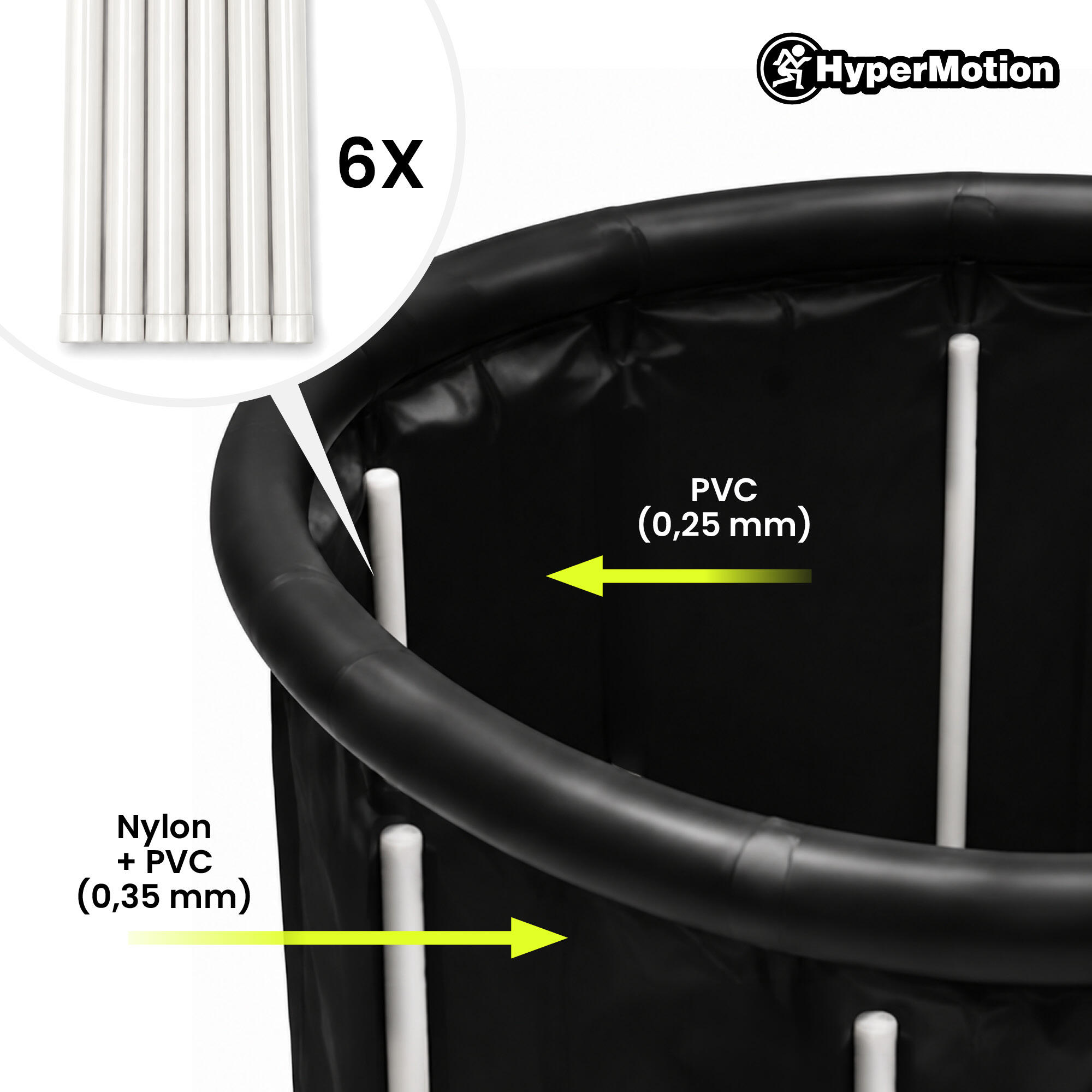 Baño de hielo - Recuperación muscular - Plegable 330 L Nailon/PVC - Negro 9/10