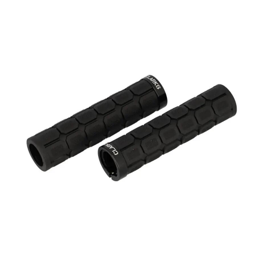 Simple bike grips with end caps Clarks Cycle Systems Loxk On