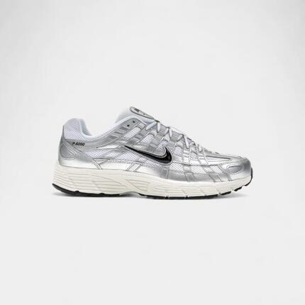 Nike P-6000 White Metallic Silver Flat Silver Black