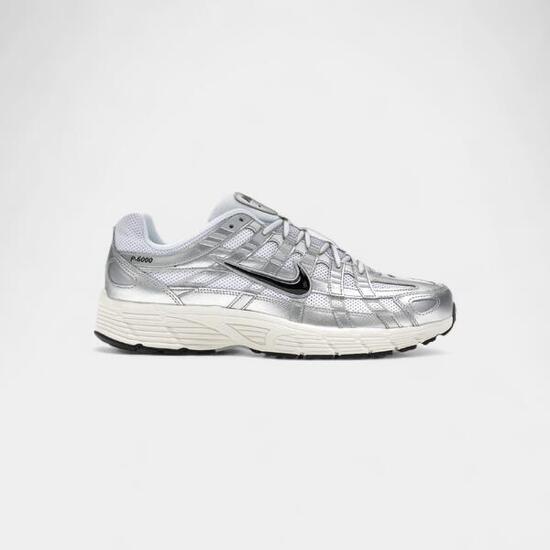 Nike P-6000 White Metallic Silver Flat Silver Black