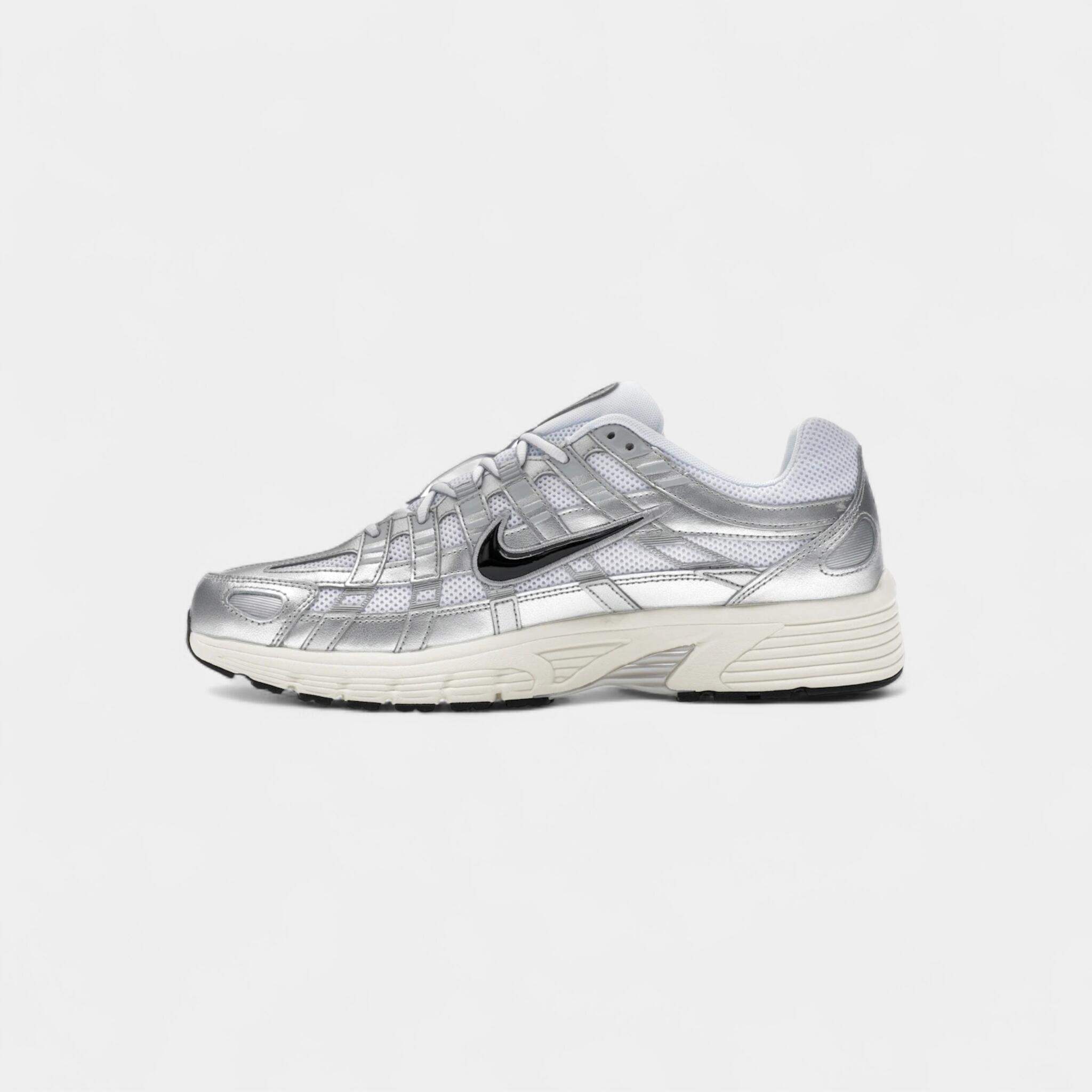 Nike P-6000 White Metallic Silver Flat Silver Black 4/4