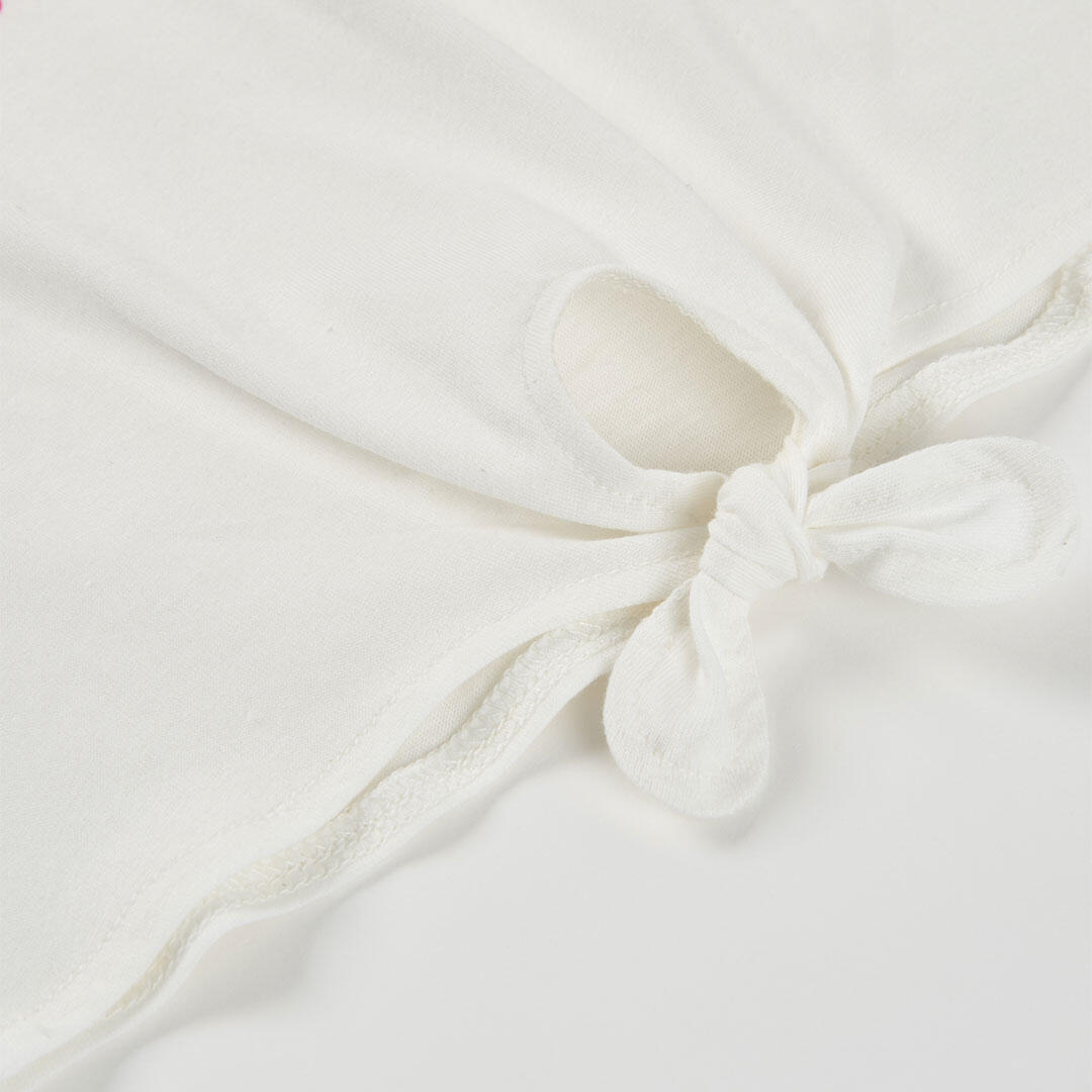 Camiseta de algodón para niña con estampado "Hello Sunshine" blanca 4/4