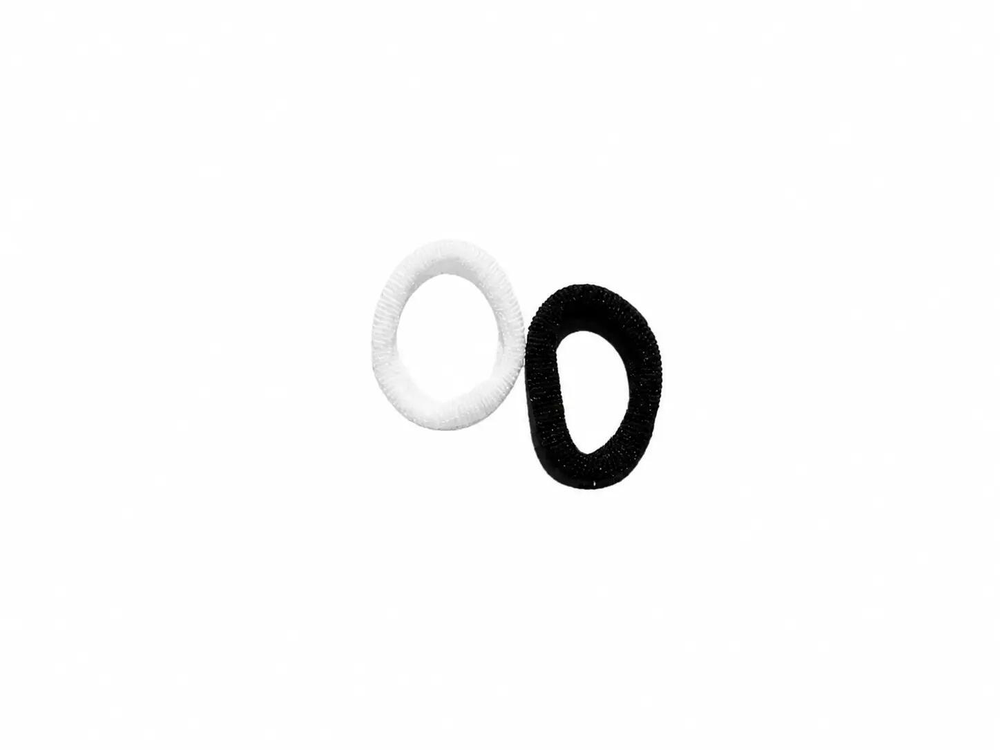 50 Élastiques à Cheveux Noir/Blanc 2/4