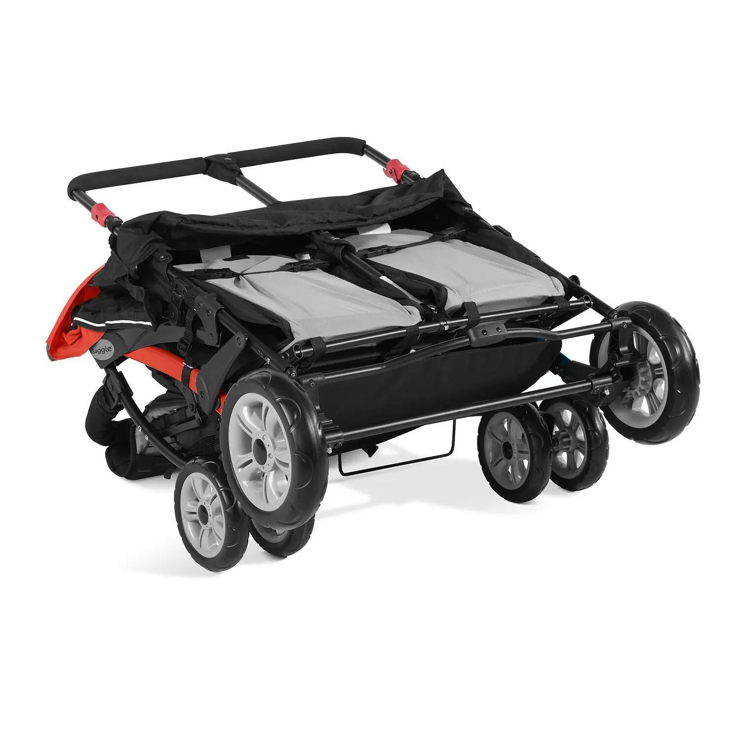 Krippenwagen 4-Sitzer Rot-Schwarz Scooter Unisex Rot-Schwarz 3/3