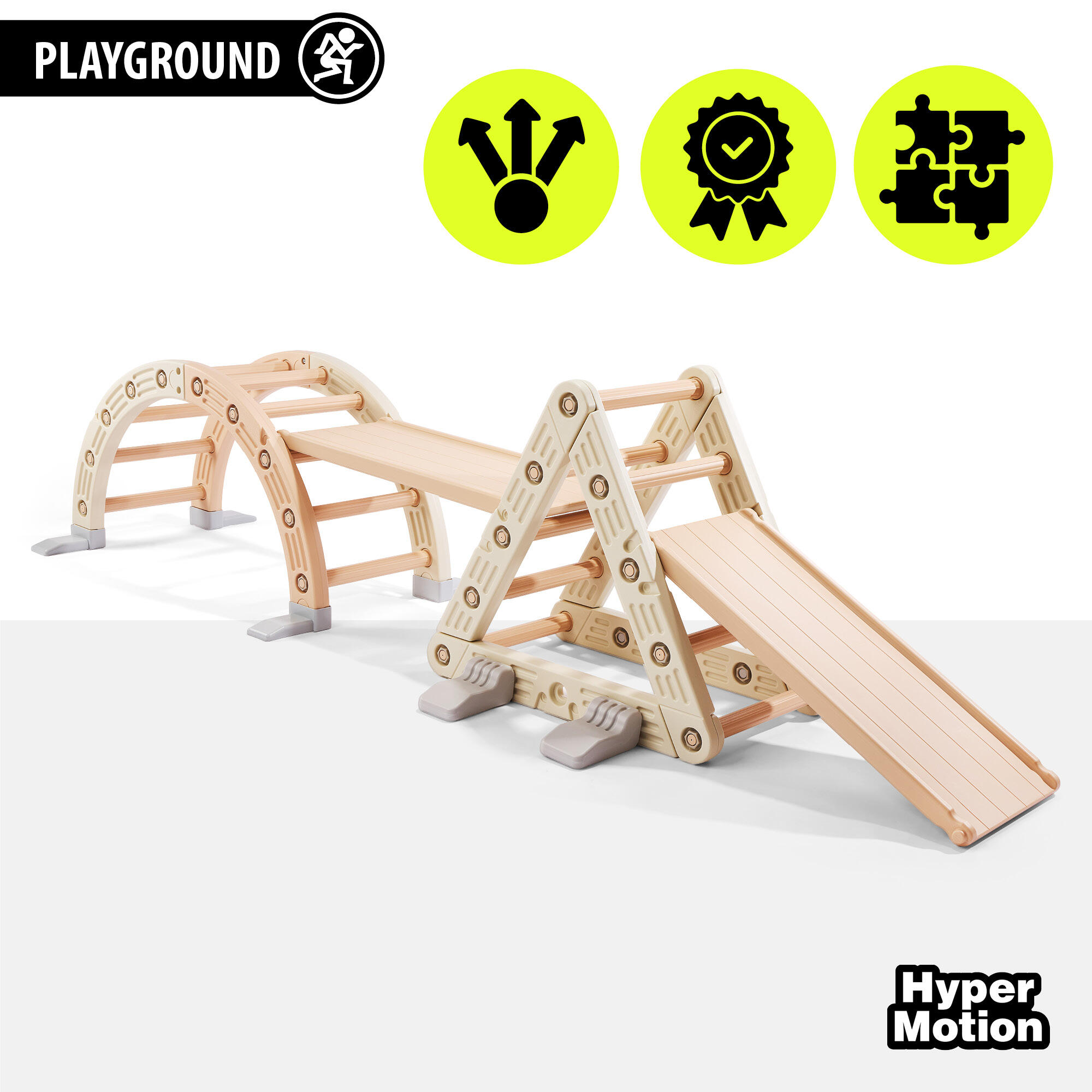 Área de juegos evolutiva - Motricidad - 3 en 1 HDPE - Beige-Gris 4/10