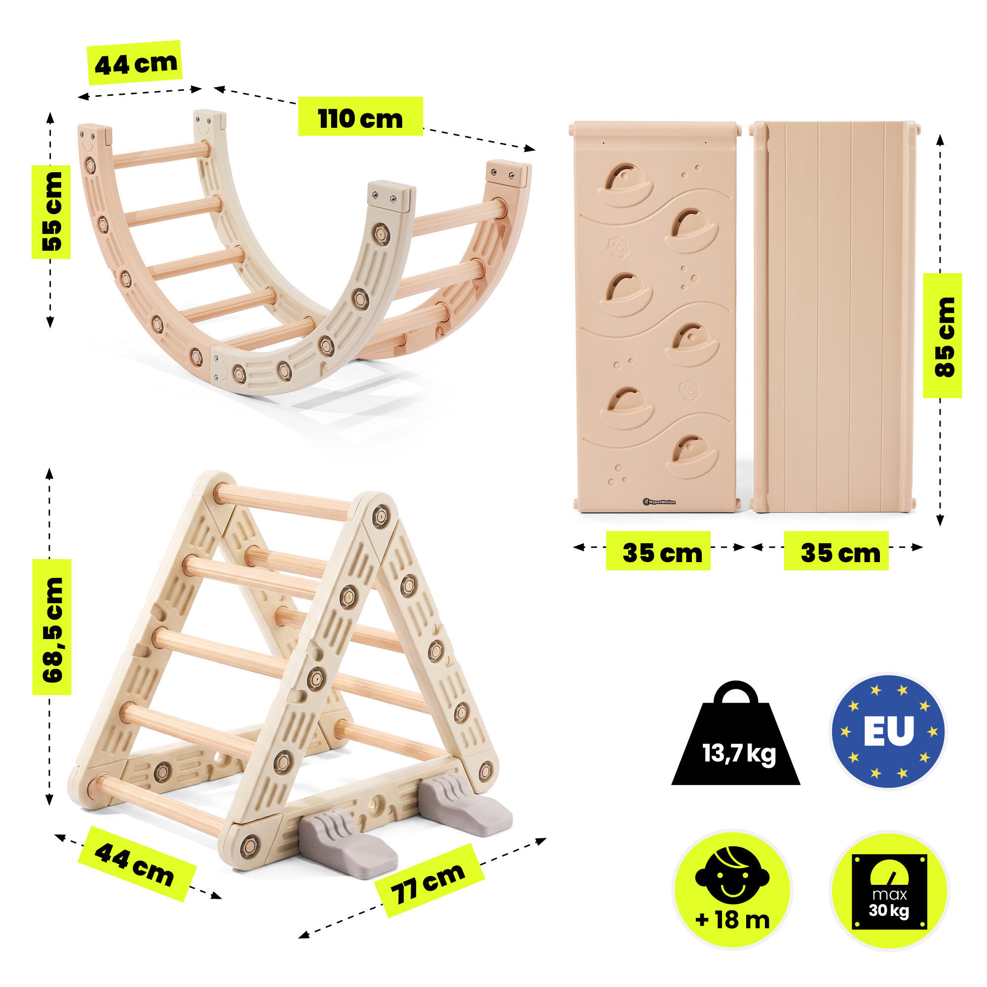 Área de juegos evolutiva - Motricidad - 3 en 1 HDPE - Beige-Gris 3/10