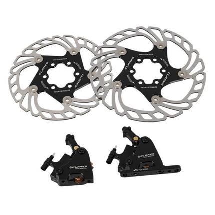 Voor- en achterzijde semi-hydraulische schijfremmen met schijf en adapter Clarks