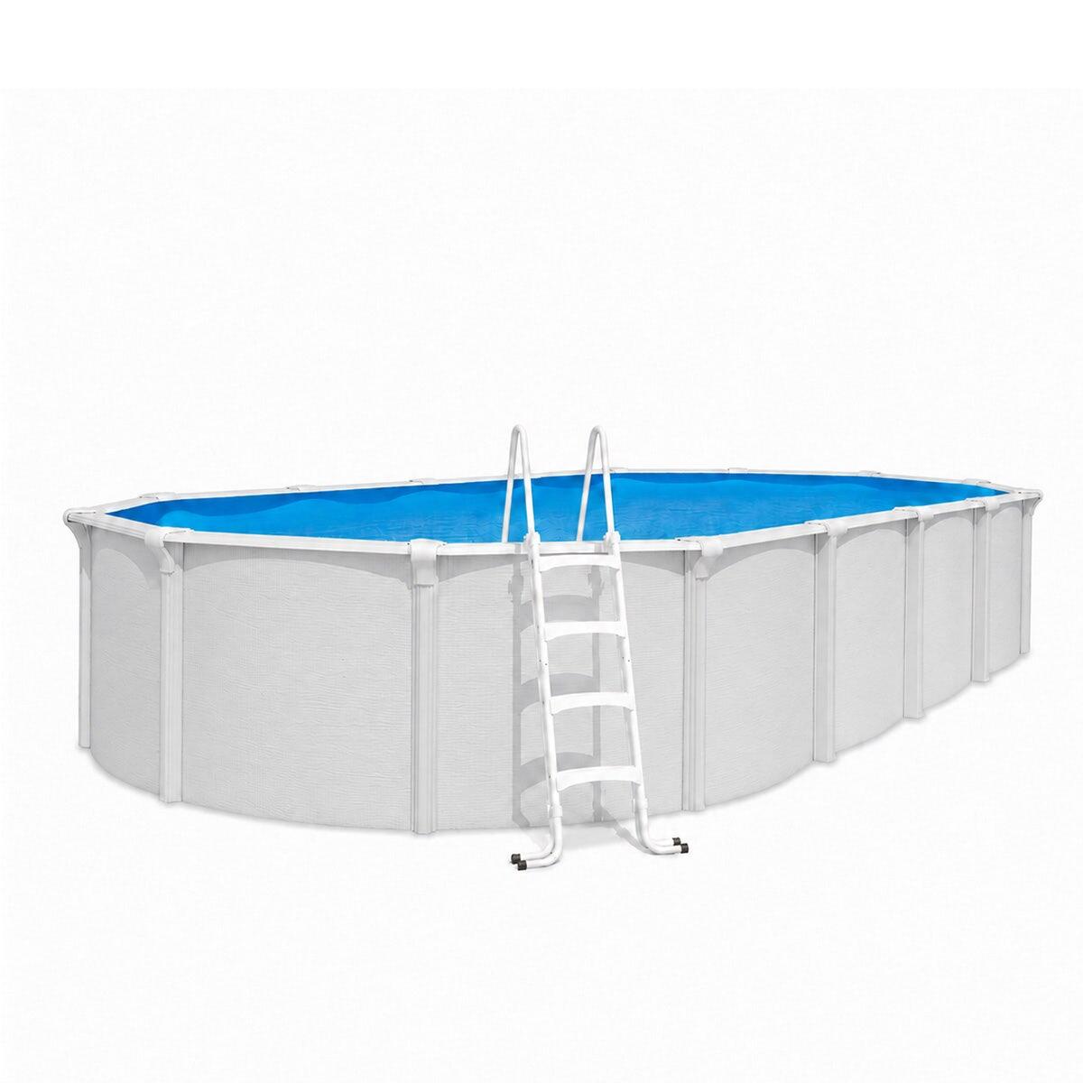 Piscine hors sol acier ovale 9,15 x 4,55 x 1,32 m blanche OSMOSE 1/7