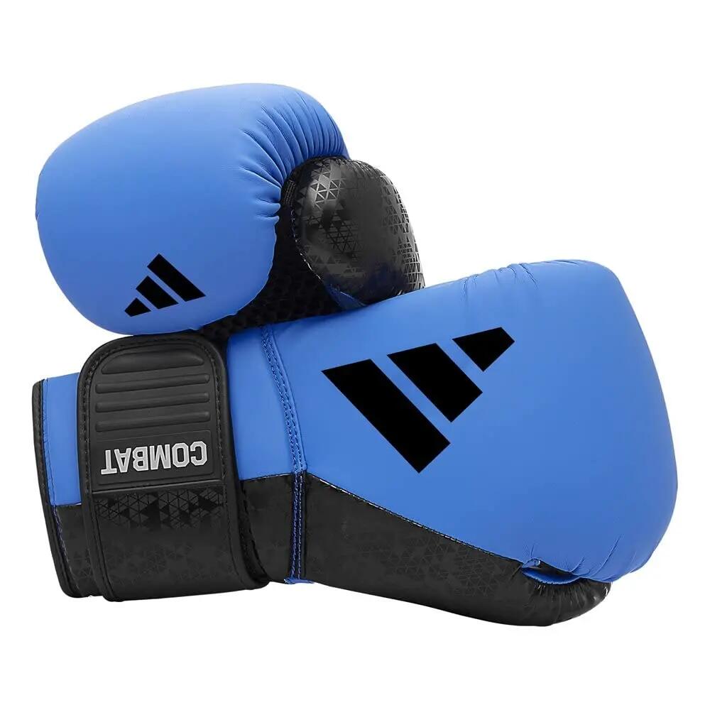 Adidas Combat 50 Boxing Gloves, Training, Sparring, Boxing Bag Workouts, for Men, Women, Kids, PU, Strap Provides Wrist Support, Hook, Punch (Bright Blue/Black, 16 oz)-picture-17