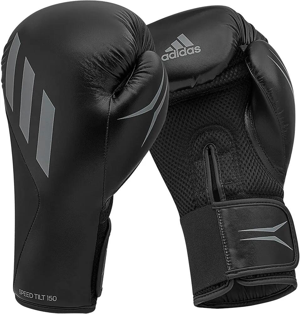 Adidas Speed TILT 150 Boxing Gloves - Heavy Bag Training Boxing Gloves for Men & Women Kickboxing Gloves, Punching Gloves for Fitness & MMA (Core Black/Mat Black/Grey, 12 oz)-image-8