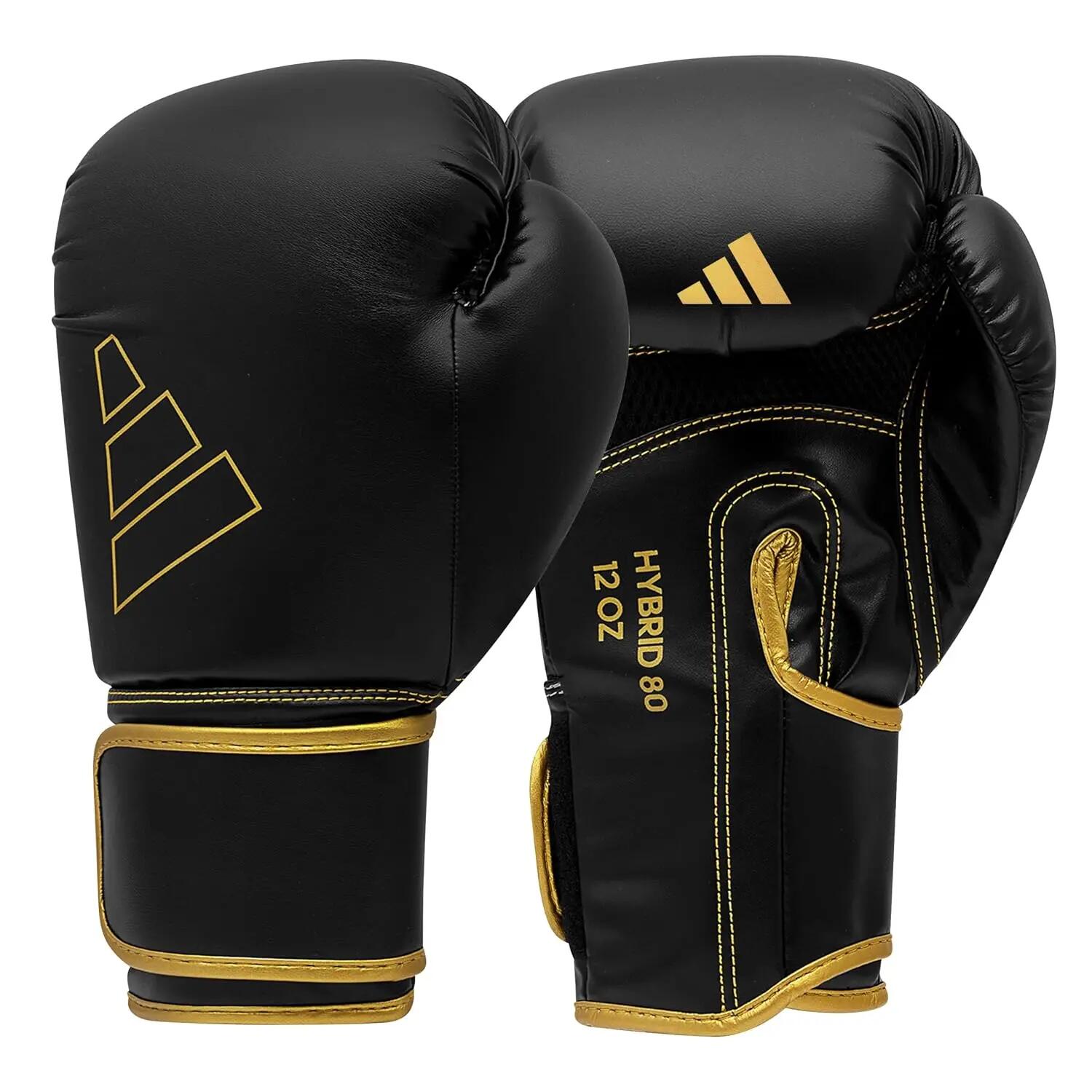 adidas Boxing Gloves - Hybrid 80 - for Boxing, Kickboxing, MMA, Bag, Training & Fitness - Boxing Gloves for Men & Women - Weight (10 oz, Black/Gold)-picture-17