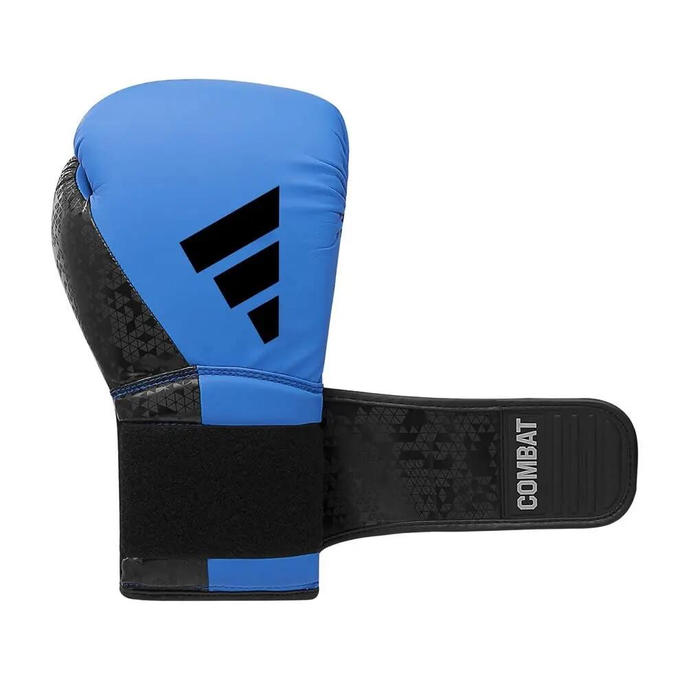 Adidas Combat 50 Boxing Gloves, Training, Sparring, Boxing Bag Workouts, for Men, Women, Kids, PU, Strap Provides Wrist Support, Hook, Punch (Bright Blue/Black, 12 oz) -  4