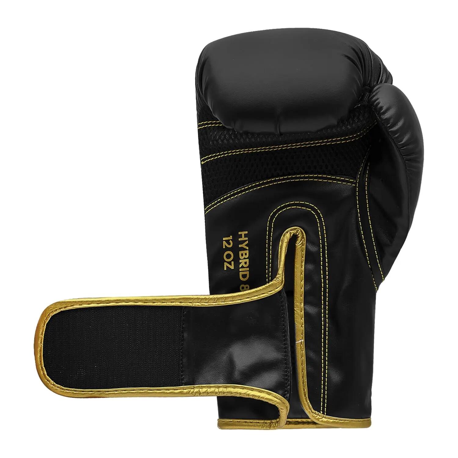 adidas Boxing Gloves - Hybrid 80 - for Boxing, Kickboxing, MMA, Bag, Training & Fitness - Boxing Gloves for Men & Women - Weight (16 oz, Black/Gold) -  5