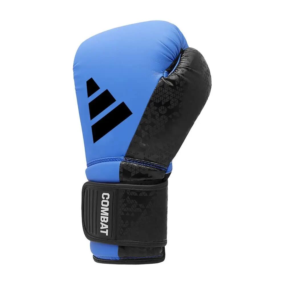 Adidas Combat 50 Boxing Gloves, Training, Sparring, Boxing Bag Workouts, for Men, Women, Kids, PU, Strap Provides Wrist Support, Hook, Punch (Bright Blue/Black, 12 oz) -  2