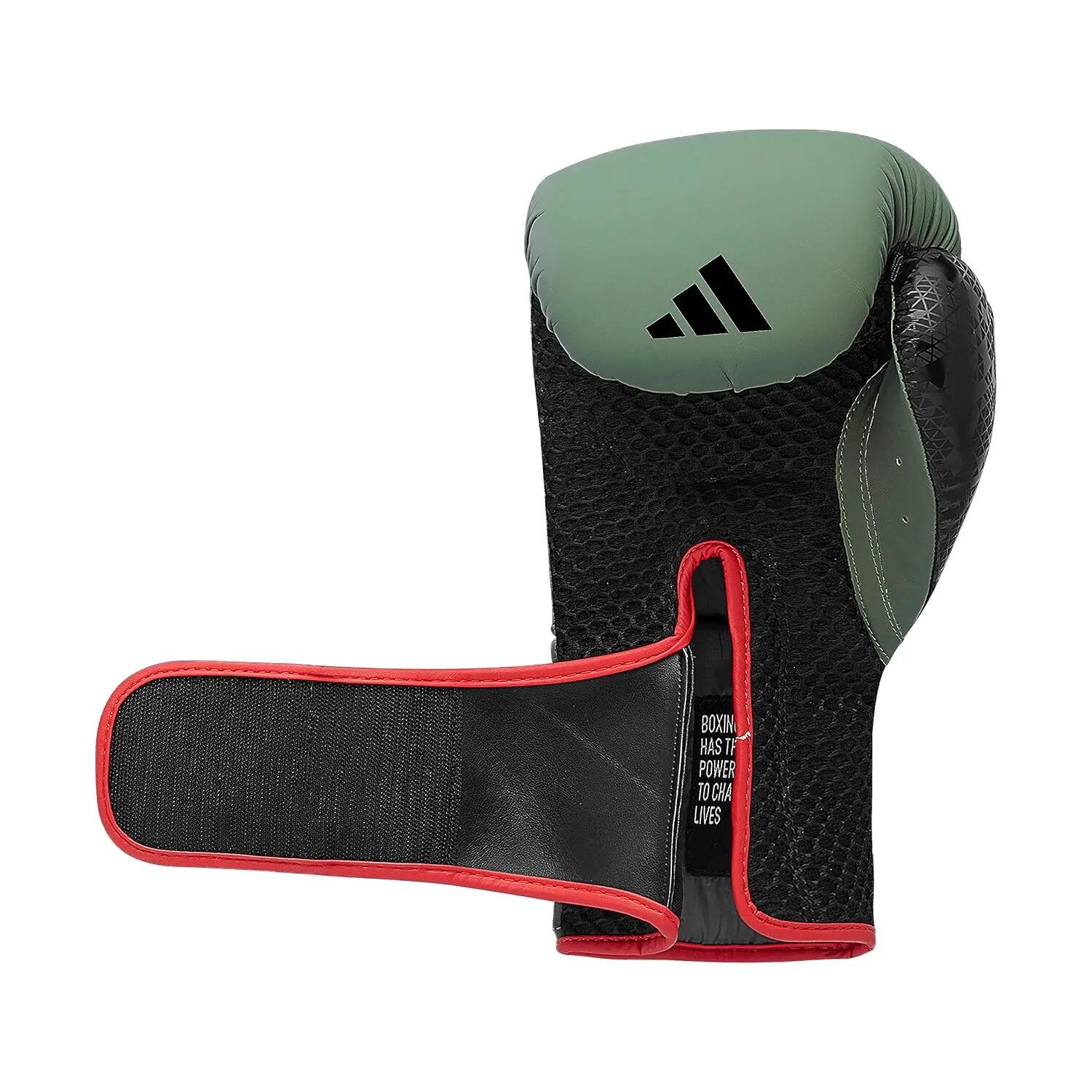 Adidas Combat 50 Boxing Gloves, Training, Sparring, Boxing Bag Workouts, for Men, Women, Kids, PU, Strap Provides Wrist Support, Hook, Punch (Orbit Green/Black, 10 oz) -  5