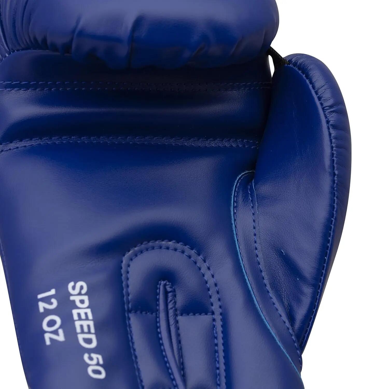 Adidas Speed 50 Boxing Gloves - Adult Heavy Bag Boxing Gloves for Men & Women Kickboxing Gloves for Women, MMA Sparring Gloves, Punching Bag Gloves for Men (Collegiate Royal/Gold Met, 12oz) -  4
